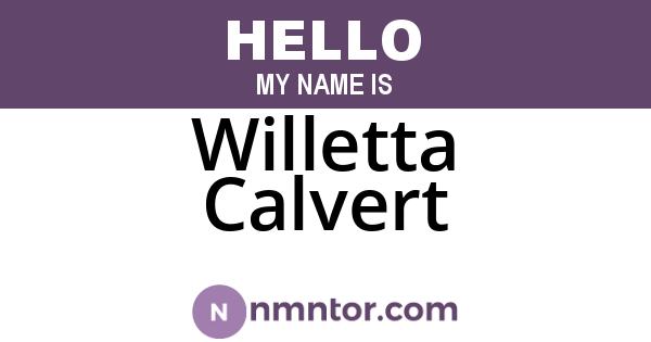 Willetta Calvert