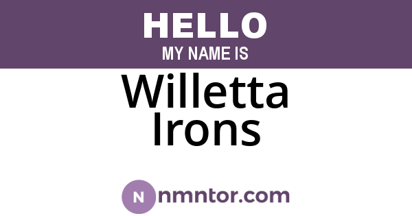 Willetta Irons