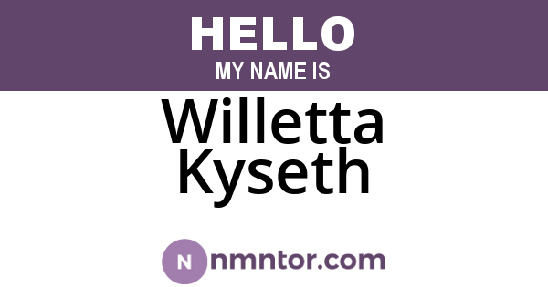 Willetta Kyseth