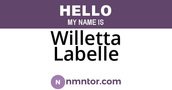 Willetta Labelle
