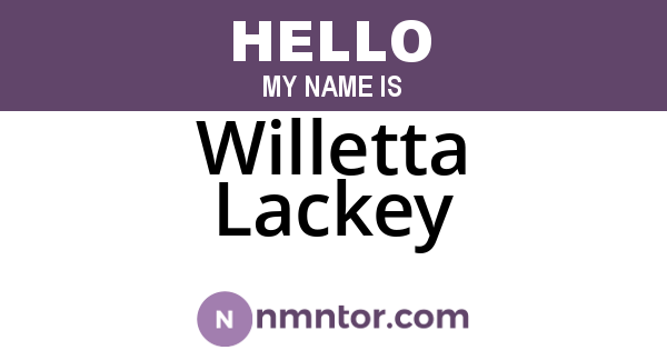 Willetta Lackey