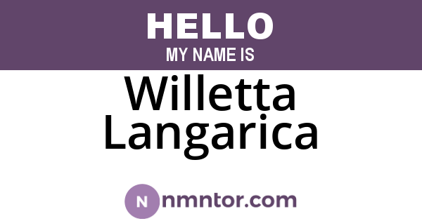 Willetta Langarica