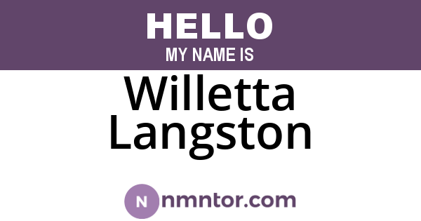 Willetta Langston