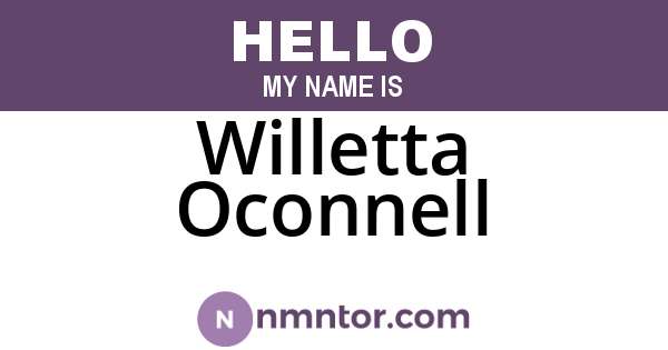 Willetta Oconnell