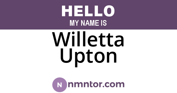 Willetta Upton
