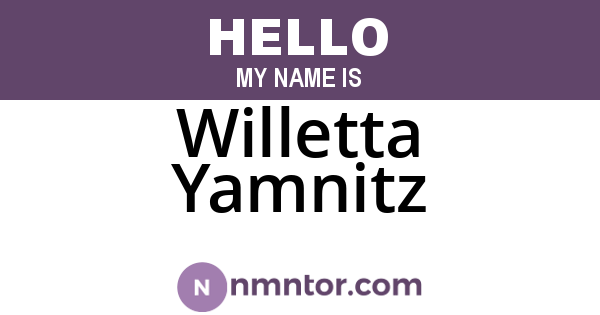 Willetta Yamnitz