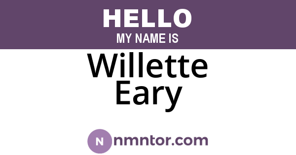 Willette Eary
