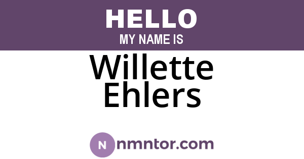 Willette Ehlers