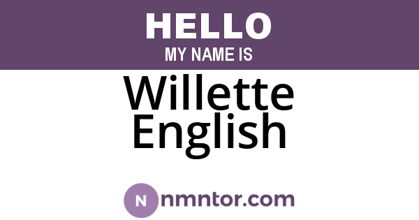 Willette English