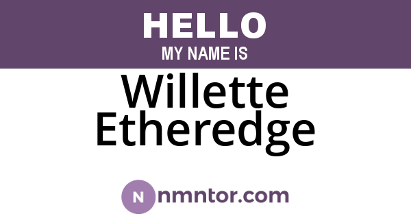 Willette Etheredge
