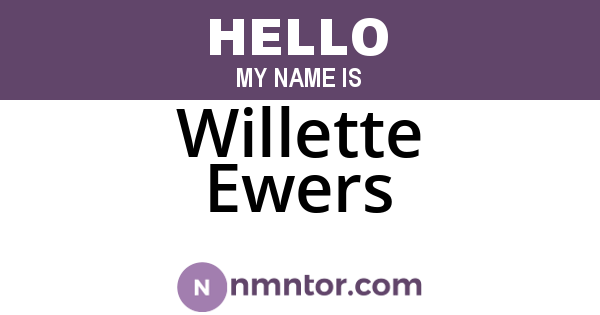 Willette Ewers