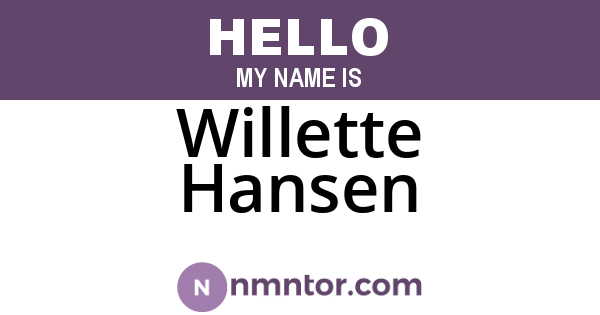 Willette Hansen