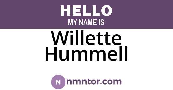 Willette Hummell