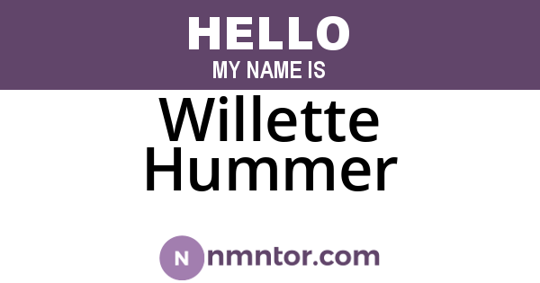 Willette Hummer