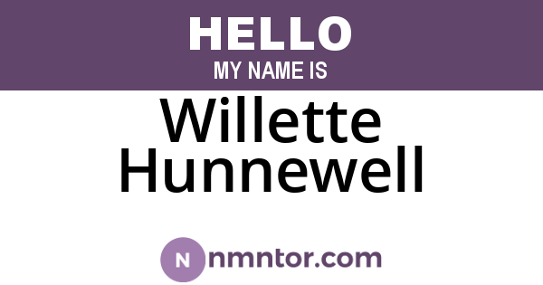 Willette Hunnewell