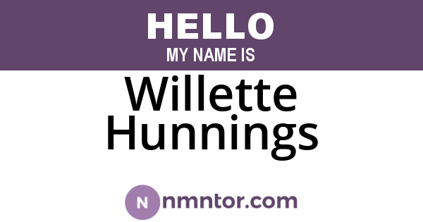 Willette Hunnings