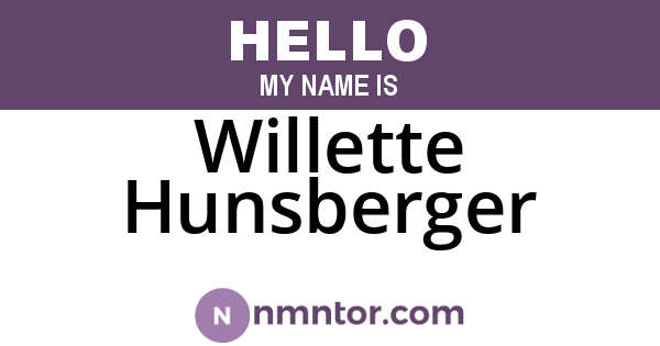 Willette Hunsberger