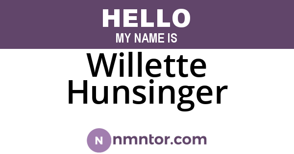 Willette Hunsinger