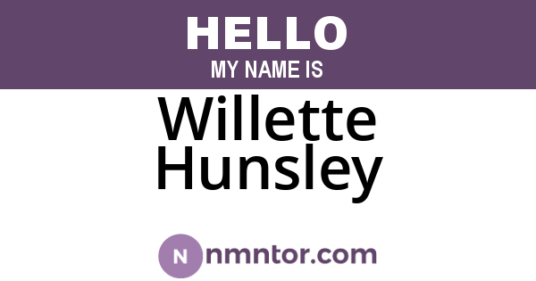 Willette Hunsley