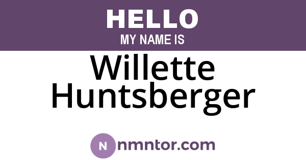 Willette Huntsberger