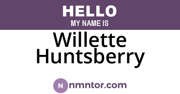 Willette Huntsberry