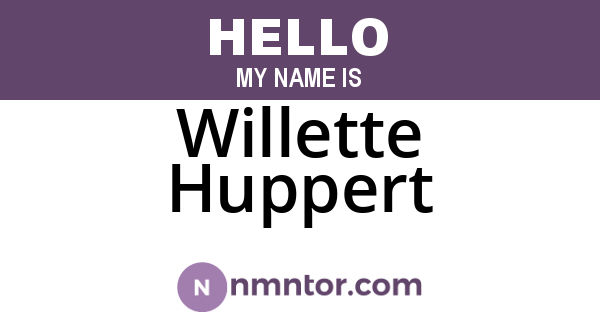 Willette Huppert