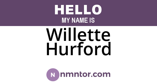 Willette Hurford
