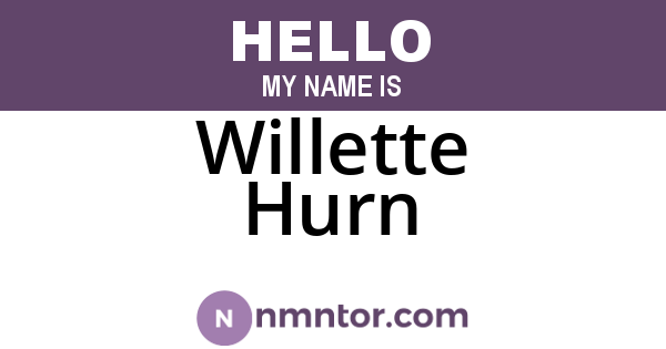 Willette Hurn