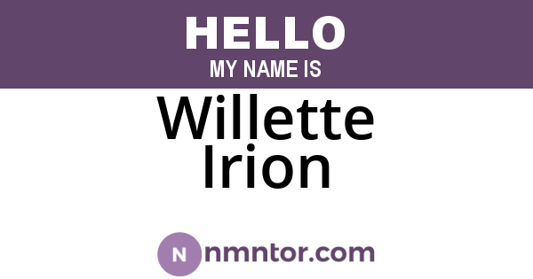 Willette Irion