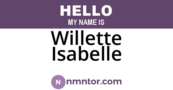 Willette Isabelle