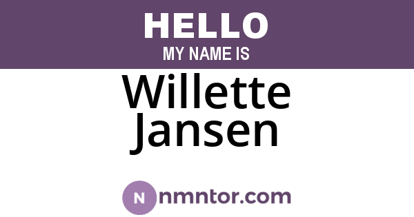 Willette Jansen