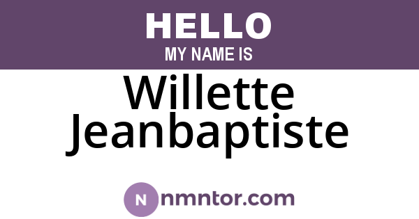 Willette Jeanbaptiste