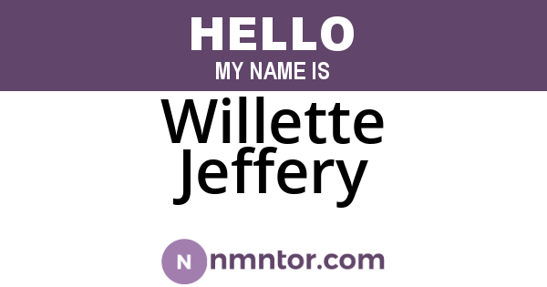 Willette Jeffery