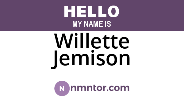Willette Jemison