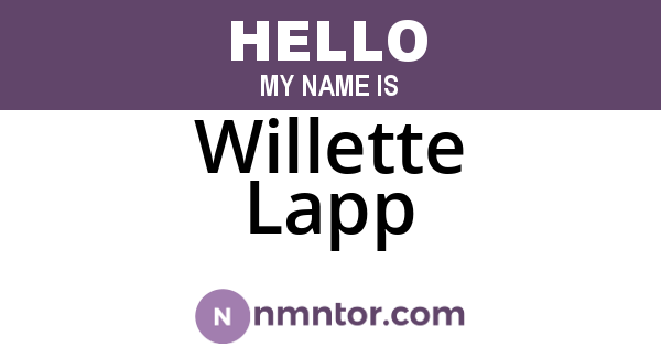 Willette Lapp