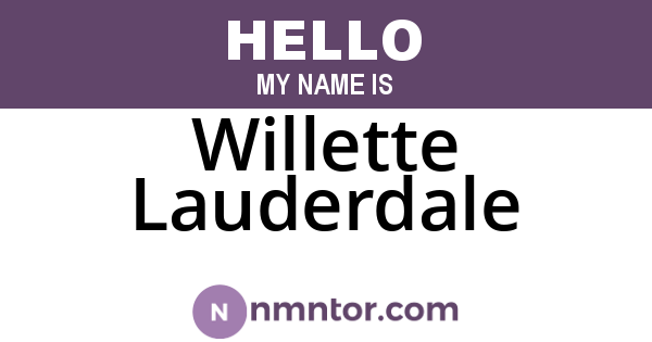 Willette Lauderdale