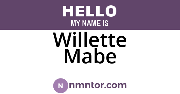 Willette Mabe