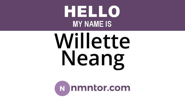 Willette Neang