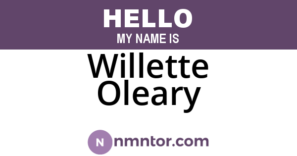 Willette Oleary