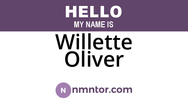 Willette Oliver