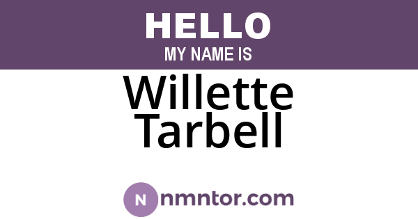 Willette Tarbell