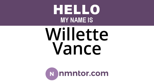 Willette Vance