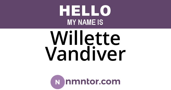Willette Vandiver