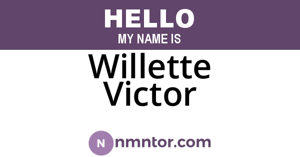 Willette Victor