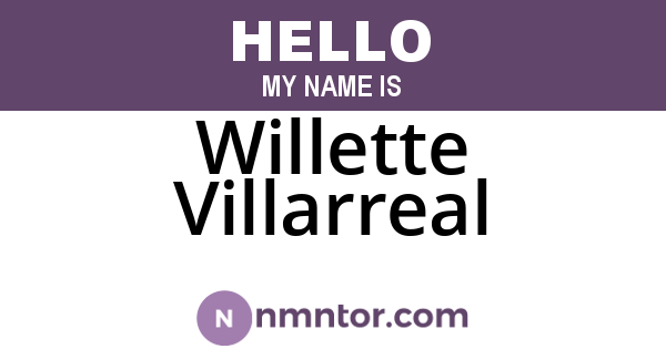 Willette Villarreal