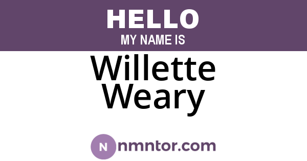 Willette Weary