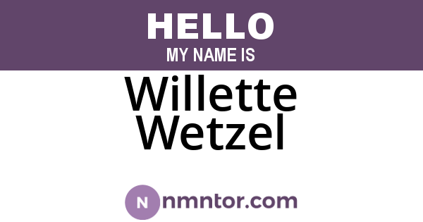Willette Wetzel