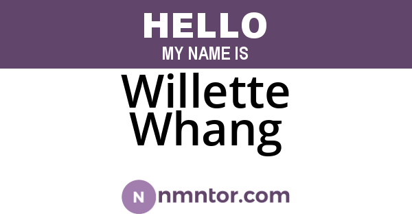 Willette Whang