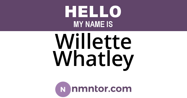 Willette Whatley