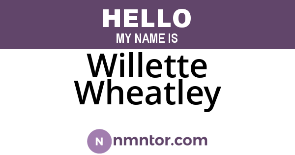 Willette Wheatley